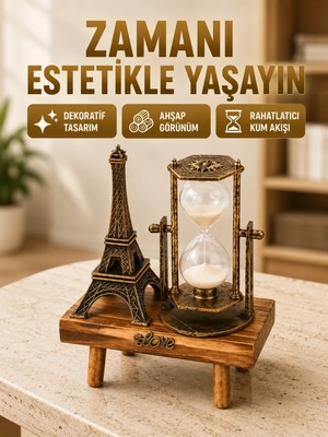 Mey ® Ahşap Gövdeli Dekoratif Kum Saati – Masa Üstü El Sanatı Aksesuarı Najmaddin