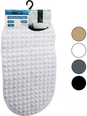 Hace Bazaar Oval - Plastik Kabartma Top Desenli - Renkli 63PCS Vantuzlu Kaydırmaz Banyo - Küvet Paspası 34X65CM (4887)