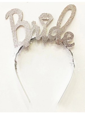 Hace Bazaar Gümüş Renk Bekarlığa Veda Italik Yazı Alyanslı Bride Taç