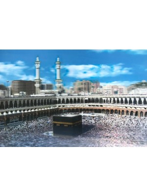 Royaleks 3 Boyutlu Resim  Ekstra Çözünürlüğe Sahip Kabe Resmi Mekke Tablosu 40X60 cm