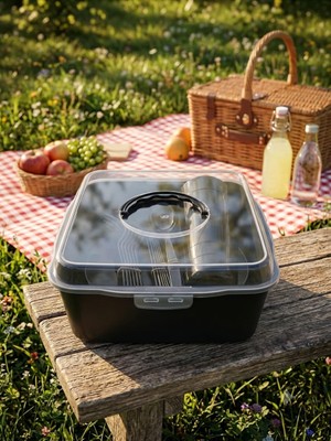 Piknik Seti-32 Parça Plastik Tabak,bardak,kaşık,çatal,bıçak Seti