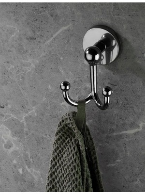 Nacario Sas Haus Krom Kaplama Bornoz Havlu Askılğı Delmeye Son Yapışkanlı Askılık S-112 Gri