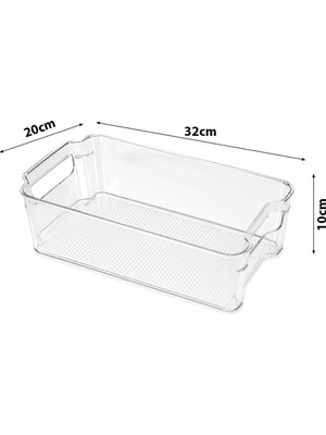 Urve UR-3570 Plastik Mika Modüler Çok Amaçlı Organizer 32X20X10CM Şeffaf Düzenleyici