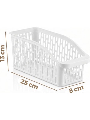 Urve UR-3563 Plastik Çok Amaçlı Organizer 25X13X8CM Orta Beyaz Düzenleyici