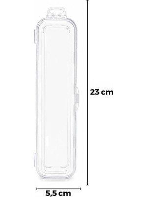 Urve UR-3579 Çok Amaçlı Organizer Çatal Bıçak Kutusu 23X5.5CM Kapaklı Kutu Şeffaf Plastik