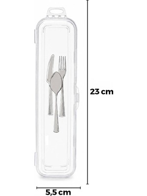 Urve UR-3575 Çok Amaçlı Organizer Çatal Bıçak Kutusu 23X5.5CM Kapaklı Kutu Şeffaf Plastik
