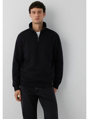 Mavi Yarı Fermuarlı Siyah Erkek Sweatshirt M0S20027-900