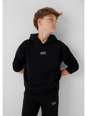 Mavi Logo Kapüşonlu Siyah Erkek Çocuk Sweatshirt M6S10199-900