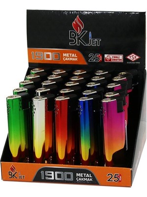 Koko Bk JET-1900 Manyetöllü Metal Cep Çakmak Uzun Renkli Manyetolu Doldur Kullan