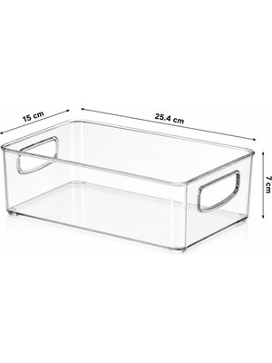 Urve UR-3567 Plastik Mika Modüler Çok Amaçlı Organizer 25.4X15X7CM Şeffaf Düzenleyici
