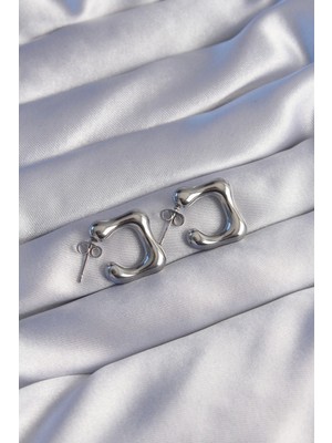 Hace Bazaar 316L Çelik Gümüş Renk Minimal Bubble Küpe - TJ-BKP9042
