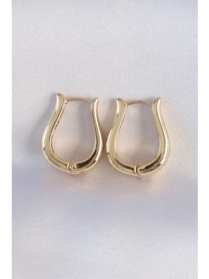Hace Bazaar Pirinç Gold Renk Içi Boş Gül Küpe - TJ-BKP8976