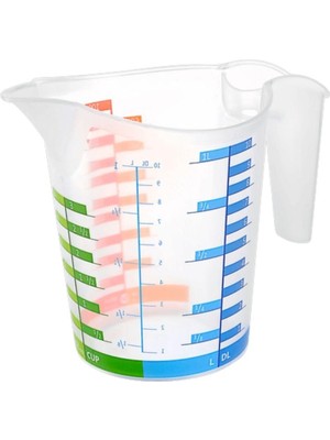 Ozkr Store 500 ml Renkli Dereceli Sert Plastik Mutfak Ölçü Kabı