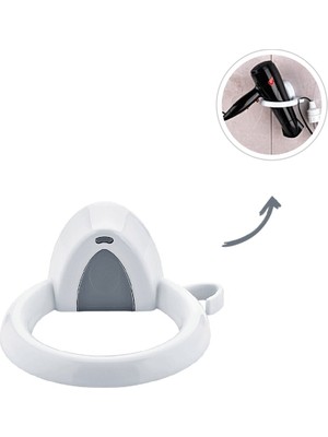 Ozkr Store Plastik Saç Kurutucu - Fön Makine Askısı Yapışkanlı - Duvara Monte
