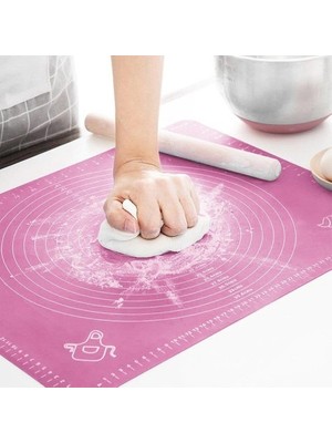 Ozkr Store Silikon Ölçülü Hamur Açma Matı Hamur Açma Örtüsü Büyük Boy 50X40
