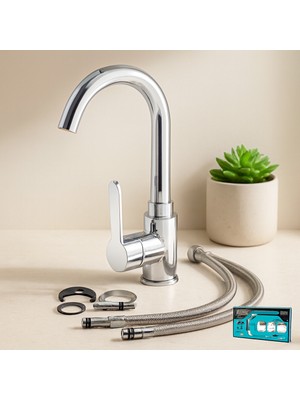 Ozkr Store Krom Aç-Kapa Lavabo Bataryası KTX-2639