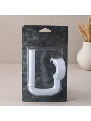 Ozkr Store Beyaz Plastik Tuvalet Kağıtlığı (Yapışkanlı & Vidalı) -