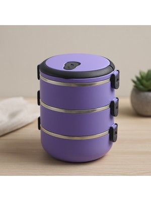 Ozkr Store 3'lü 1.8l Lila Sefer Tası Saklama Kabı