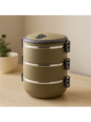 Ozkr Store 3'lü 1.8 L Kahverengi Saklama Kabı