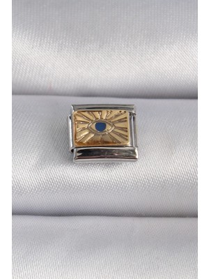Hace Bazaar 316L Çelik Gümüş Renk Altın Göz Işlemeli Nomination Charm - TJ-BC1025