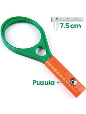 Mabelme Store Optik Cam El Büyüteç 65MM 6x 4x Pusulalı Çocuklar ve Yetişkinler MG89075