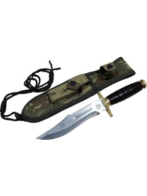 Mabelme Store T.c. Standart Komando Bıçağı 30 cm - Tırtıklı, Kamuflaj Kılıflı