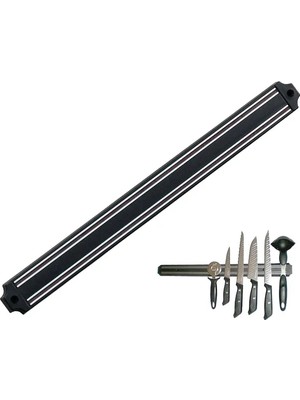 Mabelme Store Mıknatıslı Bıçak Tutucu Stand - 49 Cm, Siyah
