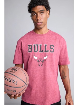 DeFacto Nba Lisanslı Chıcago Bulls Oversıze Bisiklet Yaka Kısa Kollu TIŞÖRT H4489AX26AU