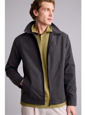 DeFacto Ultra Hafif Slim Fit Gömlek Yaka Astarlı Fermuarlı Hafif Ceket Mont H1797AX26AU