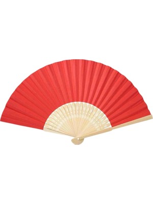 KSB Store Ahşap Kırmızı Kağıt Yelpaze 12'li Paket