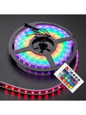 KSB Store Rgb Şerit 5 Metre 16 Renkli Kumandalı Adaptörlü Çift Taraflı Bant