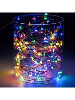 Ozkr Store GD967 Şerit Pilli Aydınlatma 5 Metre 50 Adet Rgb Peri LED