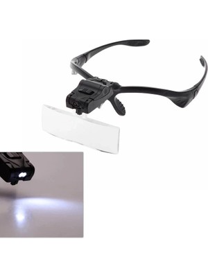 Ozkr Store Işıklı Gözlük Büyüteç 5 Farklı Lens 9892B