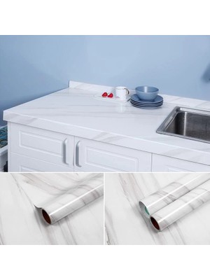 Ozkr Store Açık Mermer Desenli Yapışkanlı Kaplama Kağıdı Büyük Boy 5 Metre