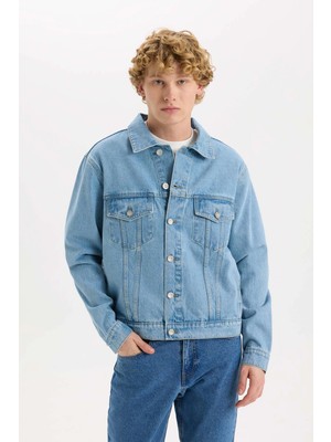DeFacto %100 Pamuk Regular Fit Jean Ceket E0835AX25SP