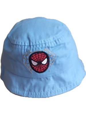 Minilka Bebe Pamuklu Nakışlı Bebek Bucket Şapka  Arkası Ipli Ayarlanabilir- (Ürün Çok Dar Kalıp Geniişlik 44 cm 0-2 Yaş)