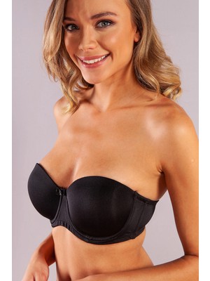 Hace Bazaar Golshan Gabrıella Balconette Foam Cup Bra, Siyah Konforlu ve Şık Sütyen, Strapless