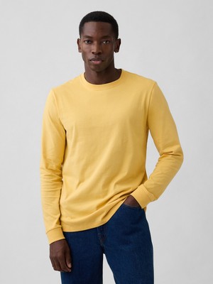 Gap Erkek Sarı Everyday Soft Bisiklet Yaka T-Shirt