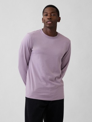Gap Erkek Açık Lila Everyday Soft Bisiklet Yaka T-Shirt
