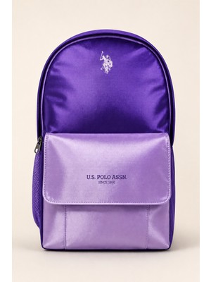 U.s. Polo Assn. Mor Lila Kız Çocuk Okul Çantası Parlak Saten Ilkokul Ortaokul Sırt Çantası PLCAN26103