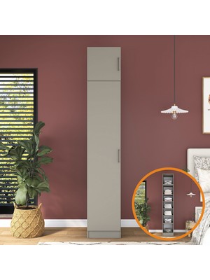 Rani BA315 Gardırop Tek Kapaklı 6 Raflı Elbise Dolabı Kumtaşı