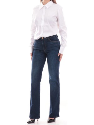 Guess Lacivert Kadın Regular Fit Denim Pantolon W6YA15D1584-TMSS