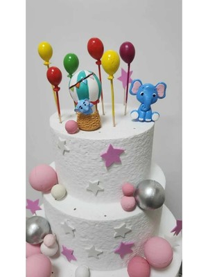 Himi Pasta Süsleri Sevimli Filler 8 Parça Maket Kürdanlı Cupcake Pasta Süsü Doğum Günü Süsleri