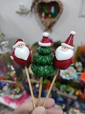 Himi Pasta Süsleri 3'lü Kardan Adam Maket Kürdanlı Cupcake Pasta Süsü Doğum Günü Süsleri Pasta Kürdanı