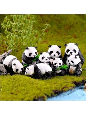 Himi Pasta Süsleri 4'lü Panda Karışık Gönderilir Maket Kürdanlı Cupcake Pasta Süsü Doğum Günü Süsleri