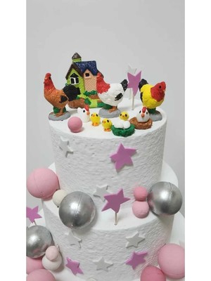 Himi Pasta Süsleri Safari Set 10 Parça Maket Kürdanlı Cupcake Pasta Süsü Doğum Günü Süsleri Pasta Kürdanı
