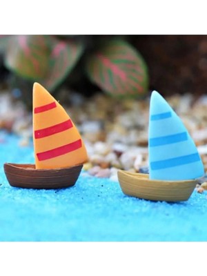 Himi Pasta Süsleri 2'li Yelkenli Tekne Maket Kürdanlı Cupcake Pasta Süsü Doğum Günü Süsleri Kürdan Süsü