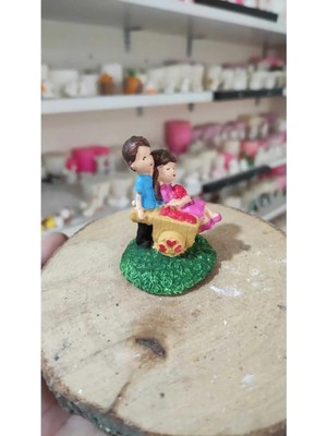 Himi Pasta Süsleri El Arabalı Sevgililer Maket Kürdanlı Cupcake Pasta Süsü Doğum Günü Süsleri
