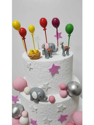Himi Pasta Süsleri Safari Set 11 Parça Maket Kürdanlı Cupcake Pasta Süsü Doğum Günü Süsü Pasta Kürdanı Kürdan Süsü