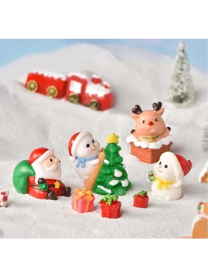 Himi Pasta Süsleri Noel 7 Parça Maket Kürdanlı Cupcake Pasta Süsü Doğum Günü Süsü Pasta Kürdanı Kürdan Süsü
